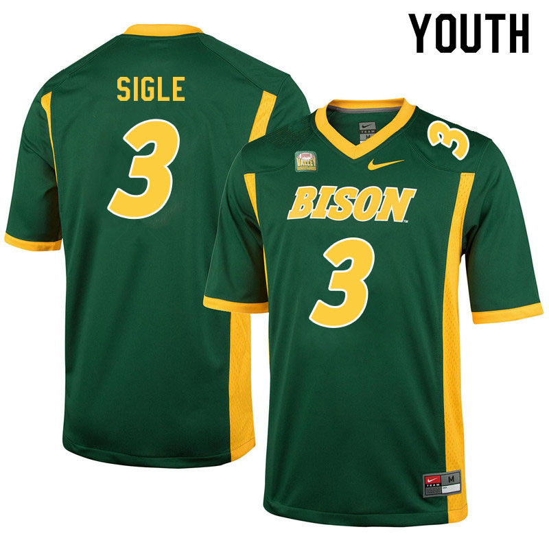 Youth #3 Marques Sigle North Dakota State Bison College Football Jerseys Sale-Green - Click Image to Close